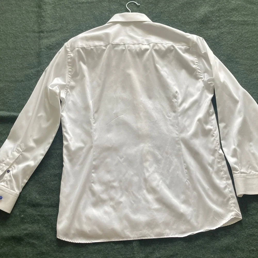 Eton White Dress Shirt with Colorful Buttons